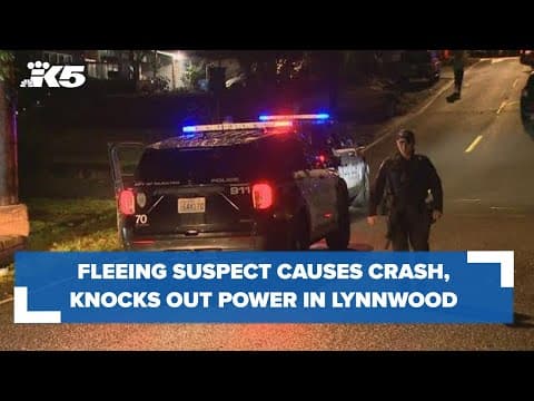 Fleeing suspect crashes, causing power outage in Lynnwood