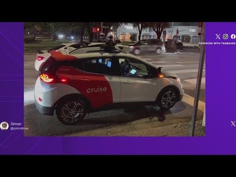 Video: Self-driving cars cause brief traffic jam in Montrose
