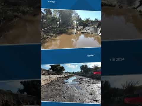 Drone video captures the flood channel after the storm, after San Diego city crews cleared