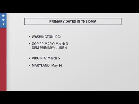 DMV Presidential Primary Election dates 2024