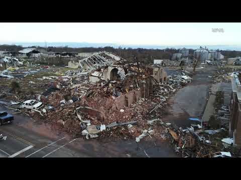 Drone footage: Mayfield Kentucky tornado damage