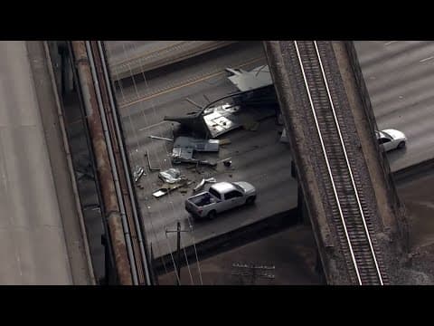 Raw video: Heavy truck crash creates slowdown on East Loop headed south at Clinton Drive