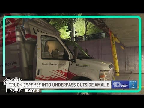 U-Haul crashes into underpass outside Amalie Arena