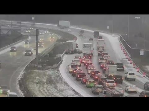 MnDOT warns about slippery roads as snow falls Tuesday