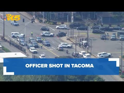 WATCH: Police searching for suspect after officer shot in Tacoma