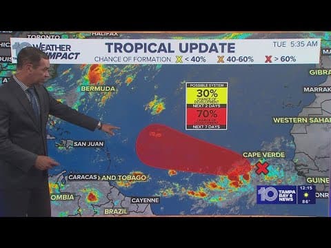 Tracking the Tropics: Chance for tropical depression in the Atlantic Ocean