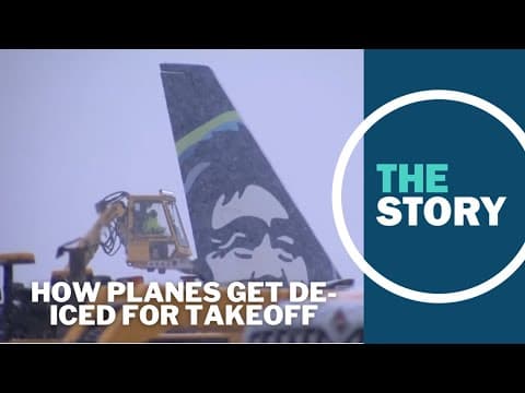 This is how airport crews de-ice planes for takeoff