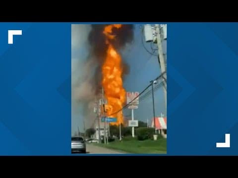 Video from East Meadow Drive shows the Deer Park fire burning