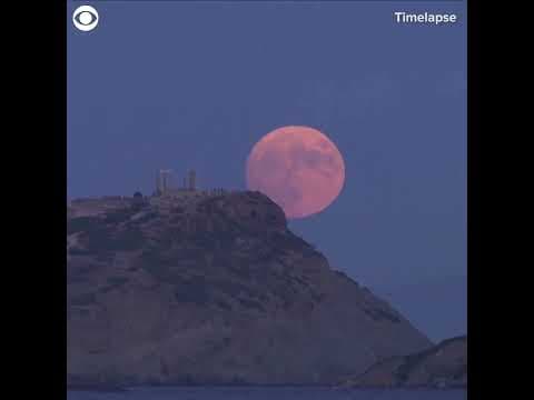 Timelapse videos: Rare blue supermoon appears over cities around the world #shorts