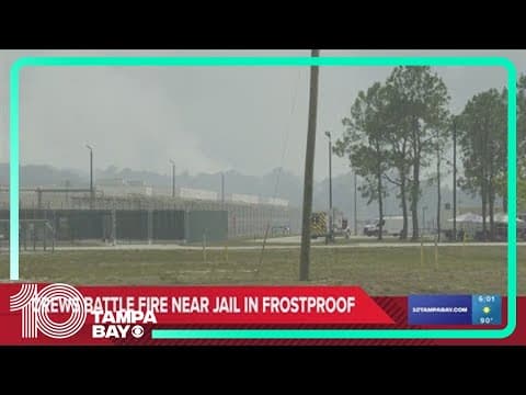 Crews battle fire in Polk County near jail in Frostproof