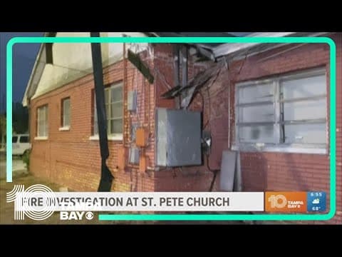 Crews handle garbage fire outside St. Pete church