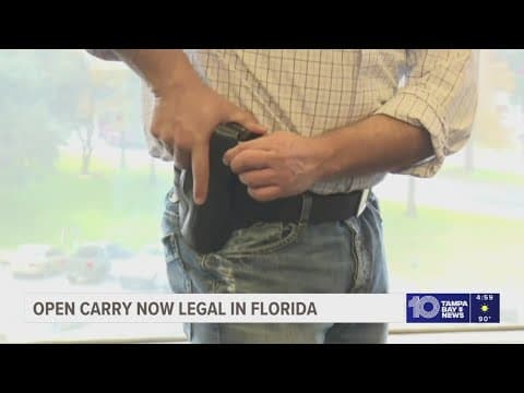 Open carry is now legal in Florida, although there are exceptions in certain places