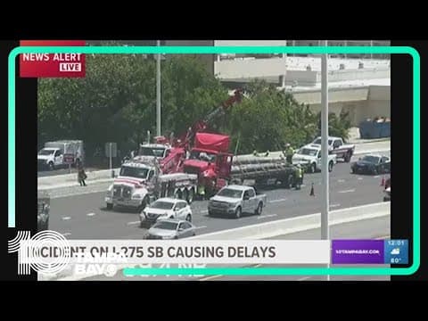Poles go through semi-truck's windshield in Tampa