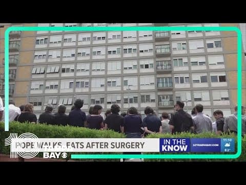 Hospitalized Pope Francis walks a bit, follows Mass on TV, lunches with medical personnel and aides