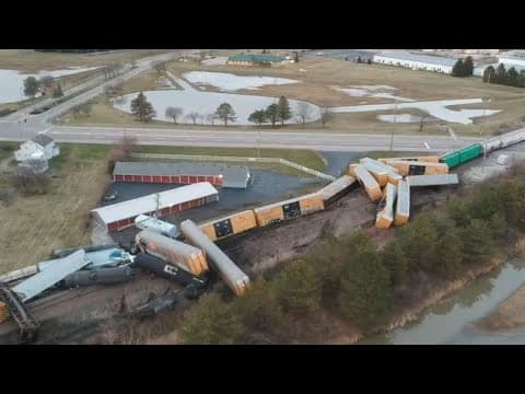 Clark County residents asked to shelter in place after 20-car train derailment