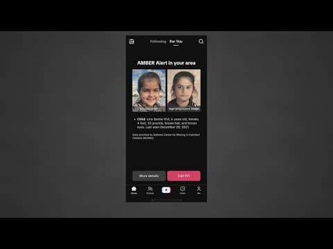 New Texas pilot program displays Amber Alerts in TikTok app