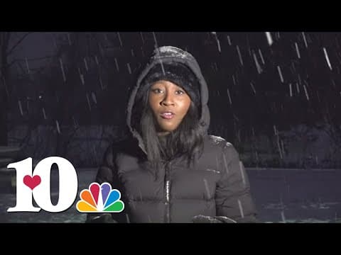 Snow continues to fall across the area, changing to a wintry mix in some places