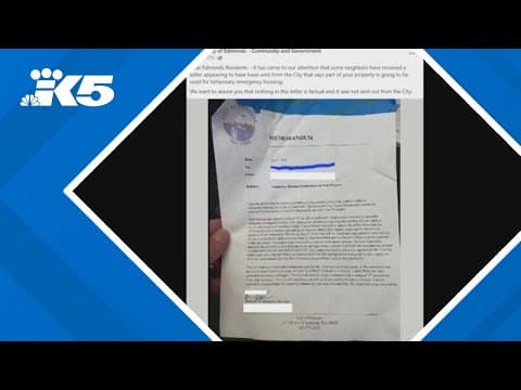 City of Edmonds warns homeowners of fake letters