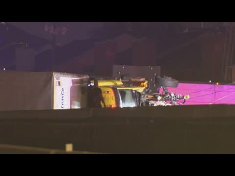 Traffic Alert: 18-wheeler overturned on I-30 several lanes closed near 635