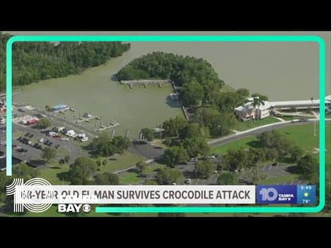 Man bitten by a crocodile after falling off his boat at a Florida Everglades marina