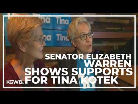 Senator Elizabeth Warren attends Kotek rally in support ahead of Election Day