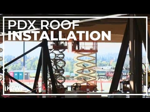 Installation underway for PDX airport’s new wooden roof