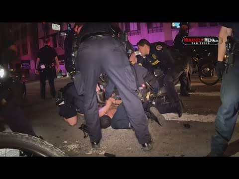 Violent clashes with San Diego police in Gaslamp caught on camera