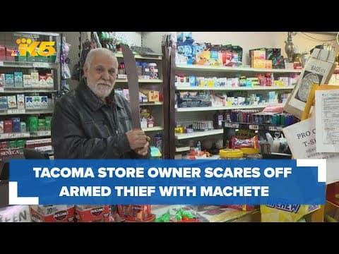 Suspect pulls knife during Tacoma robbery. This store owner scares him off with an even bigger one.