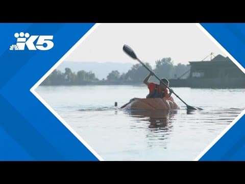 Man paddles more than 40 miles in giant pumpkin