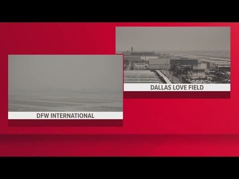 DFW Airport under ground stop, delays at Love Field as snow and sleet fall in North Texas