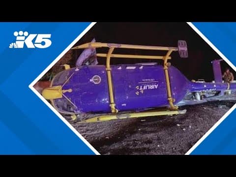 Helicopter crashes on its side during rescue attempt
