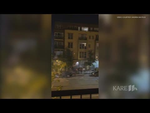 Fireworks fired from cars, toward buildings in downtown Minneapolis