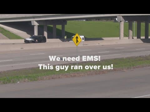 911 audio released of two officers hit by pickup truck Thursday morning on I-45