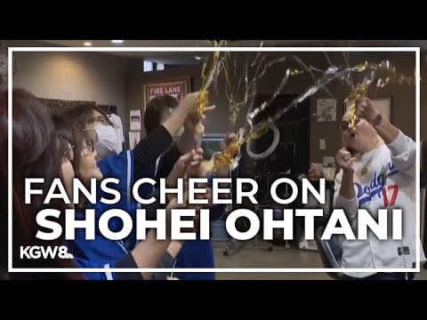 Fans in Japan celebrating LA Dodgers player Shohei Ohtani's 3rd MVP Award