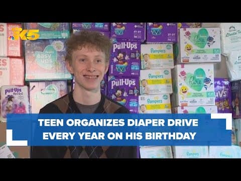 Teen gives diapers and baby wipes away for his birthday
