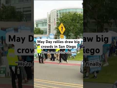 Workers across San Diego County rallied on May Day in solidarity with healthcare workers. #mayday