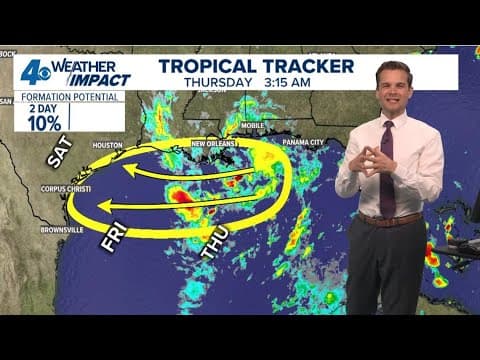 Tropical Weather Impact: Tropical disturbance moves across the Gulf