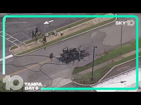 Tesla catches fire after Idalia flooding