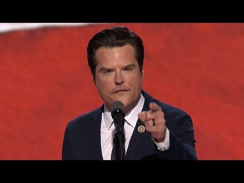 Rep. Matt Gaetz speaks in support of Trump, Vance ticket at 2024 RNC