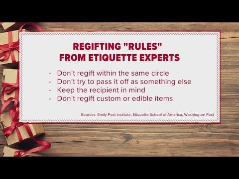 Regifting rules: Here's what etiquette experts say
