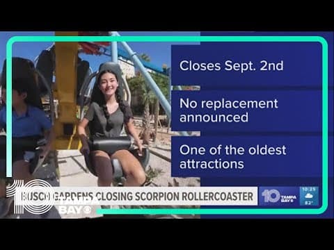 Scorpion rollercoaster at Busch Gardens Tampa Bay will shut down after Labor Day