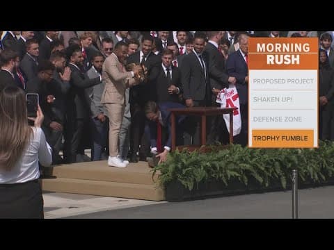 JD Vance breaks College Football championship trophy