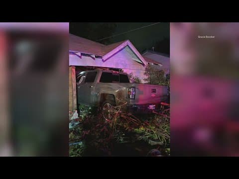 Pickup truck slams into a Fort Worth home
