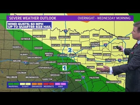 DFW Weather: Latest timing for storms Tuesday night into Wednesday