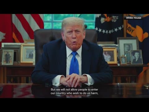 President Trump bans people from 12 countries from visiting the U.S.