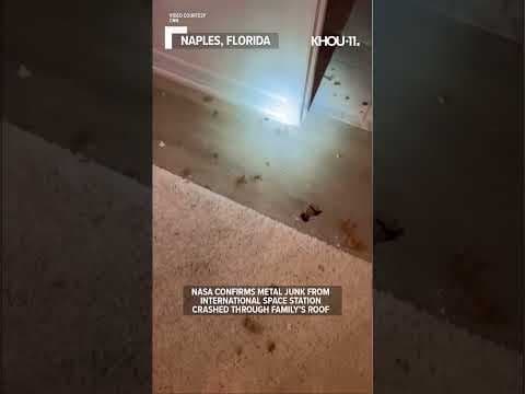 Space junk from ISS crashes through roof of home #shorts