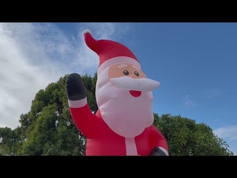 Inflatable Santa stabbed, vandalized in Carlsbad