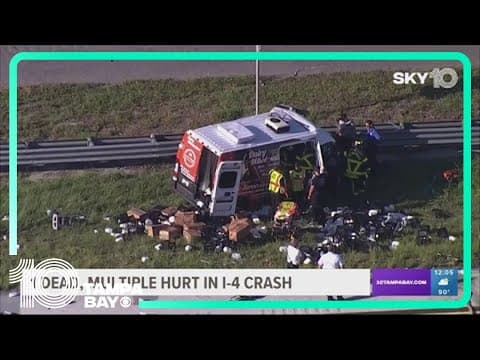 Deadly multi-car crash jams traffic along I-4 in Plant City