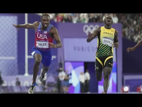 Noah Lyles wins 100m gold in photo finish separated by thousandths of a second