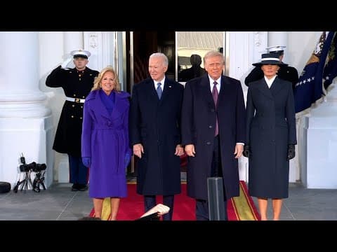 President-elect Trump arrives at White House, greeted President Biden